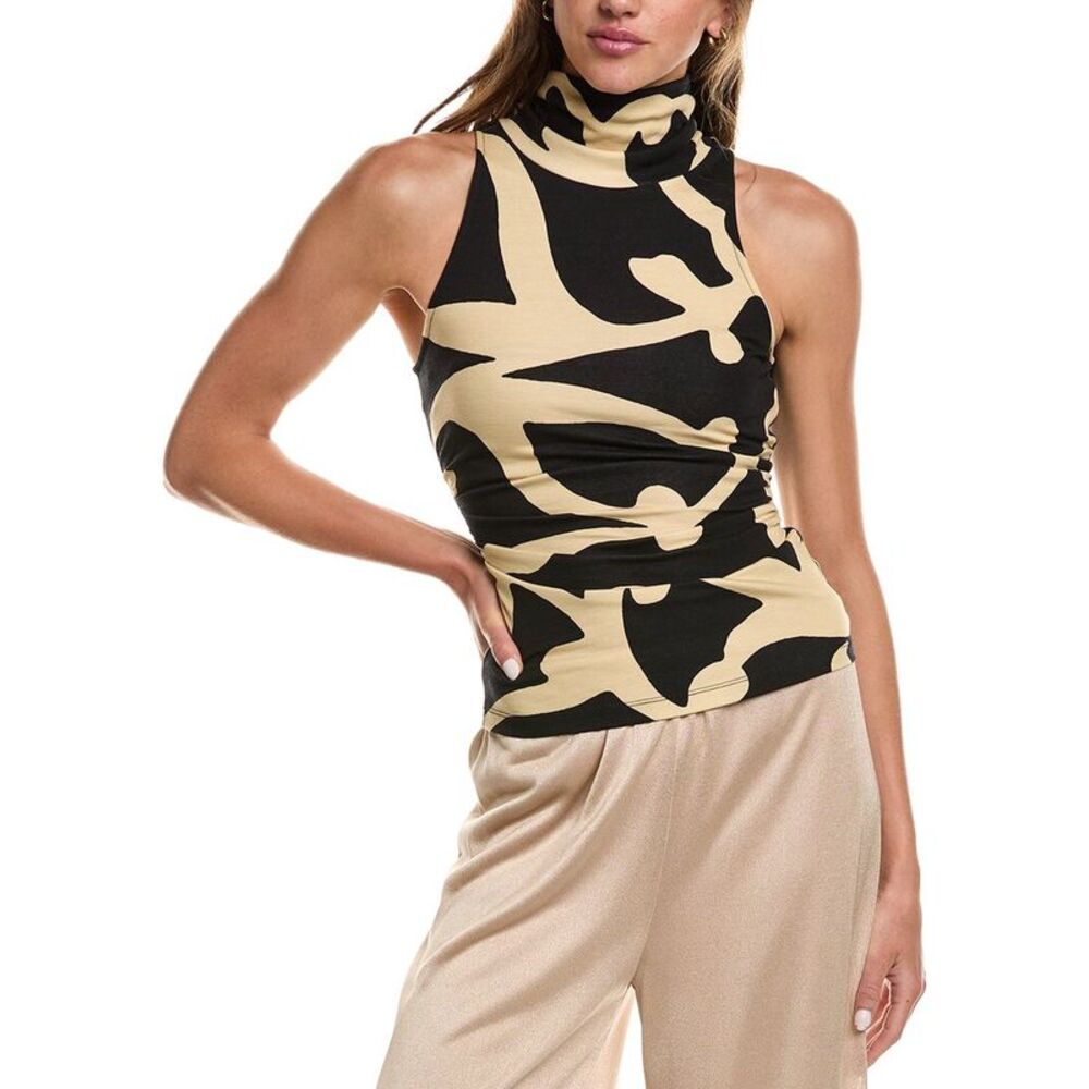 Diane Von Furstenberg Womens  Wool-Blend Frances Top, Black